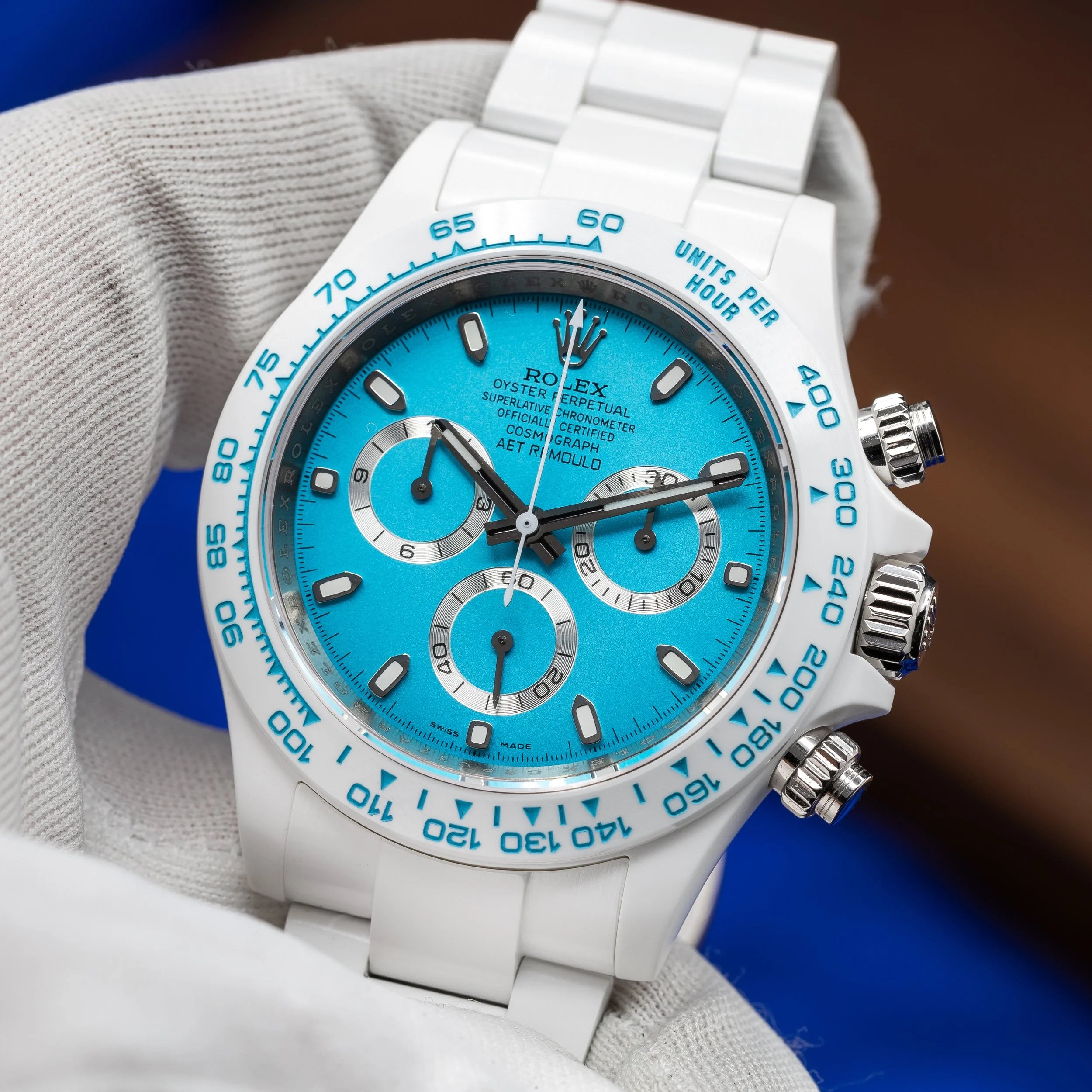 AET Remould Abu Dhabi Blue Daytona White Ceramic #17/18 Special Edition — image 1