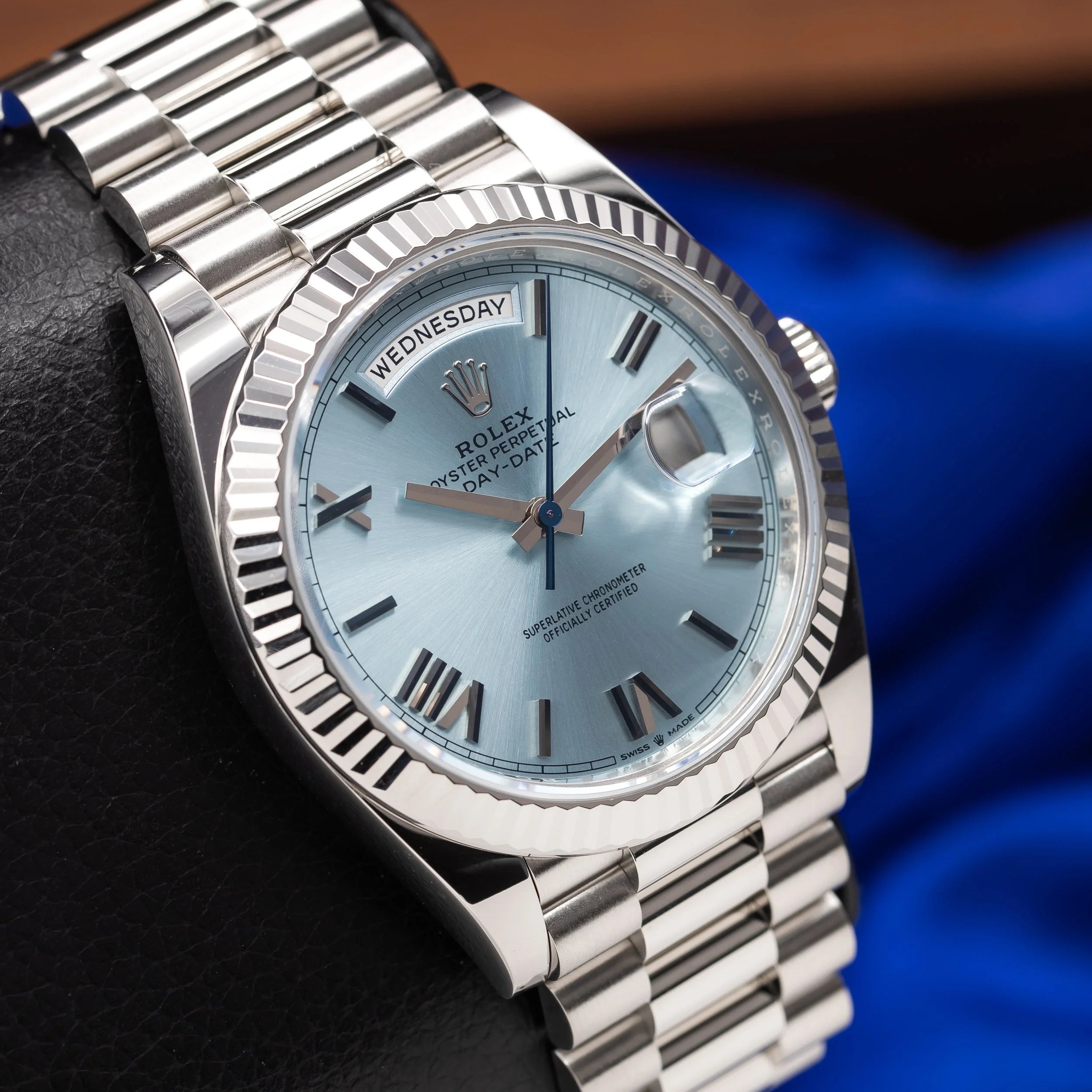 ROLEX Day Date 40 Platinum President Ice Blue Dial 228236 — image 13