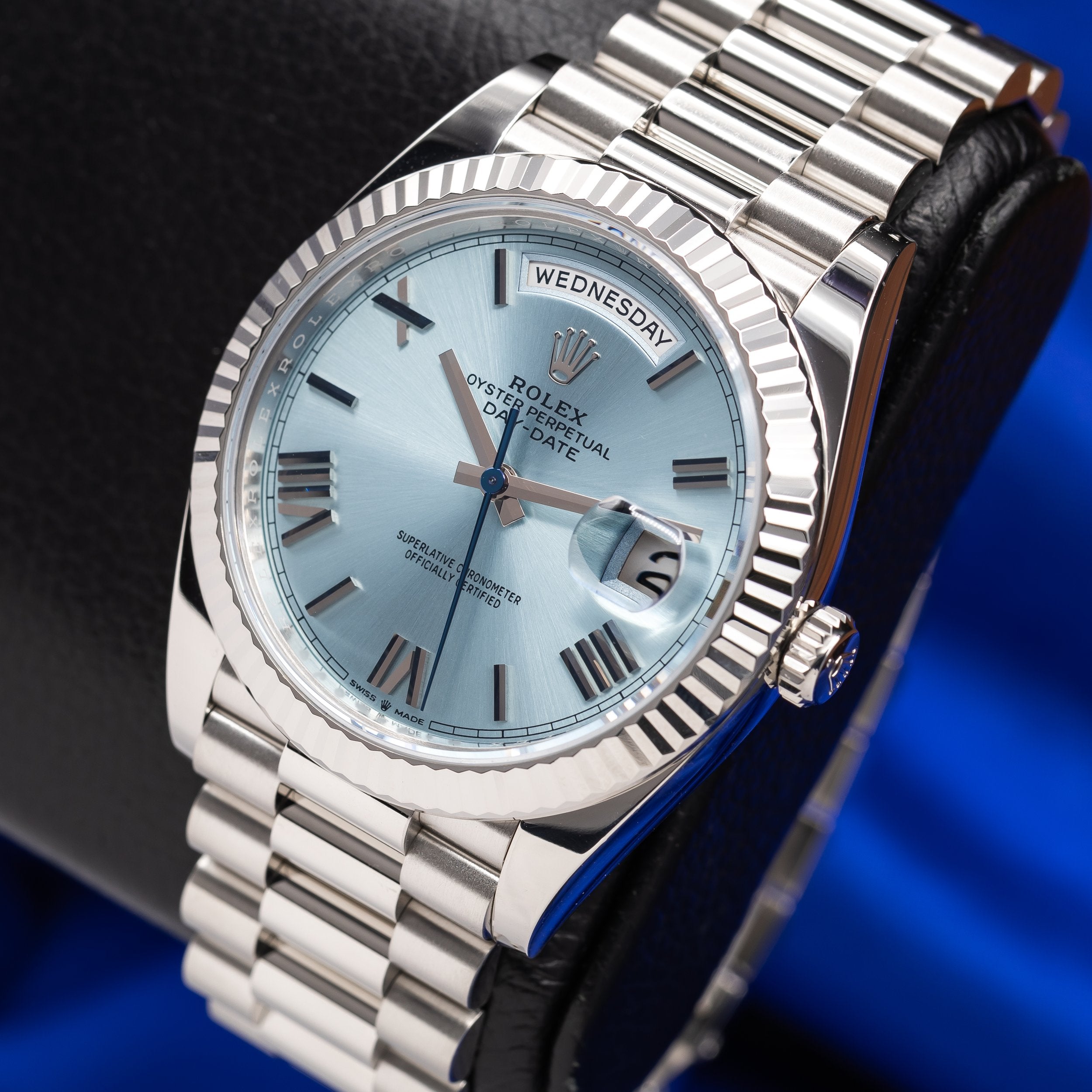 ROLEX Day Date 40 Platinum President Ice Blue Dial 228236 — image 14