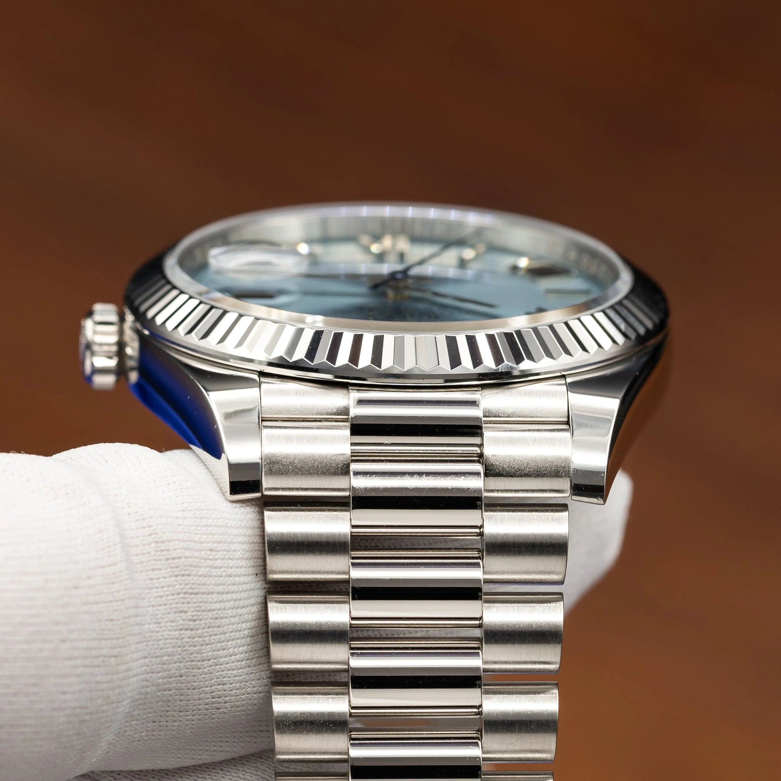 ROLEX Day Date 40 Platinum President Ice Blue Dial 228236 — image 11