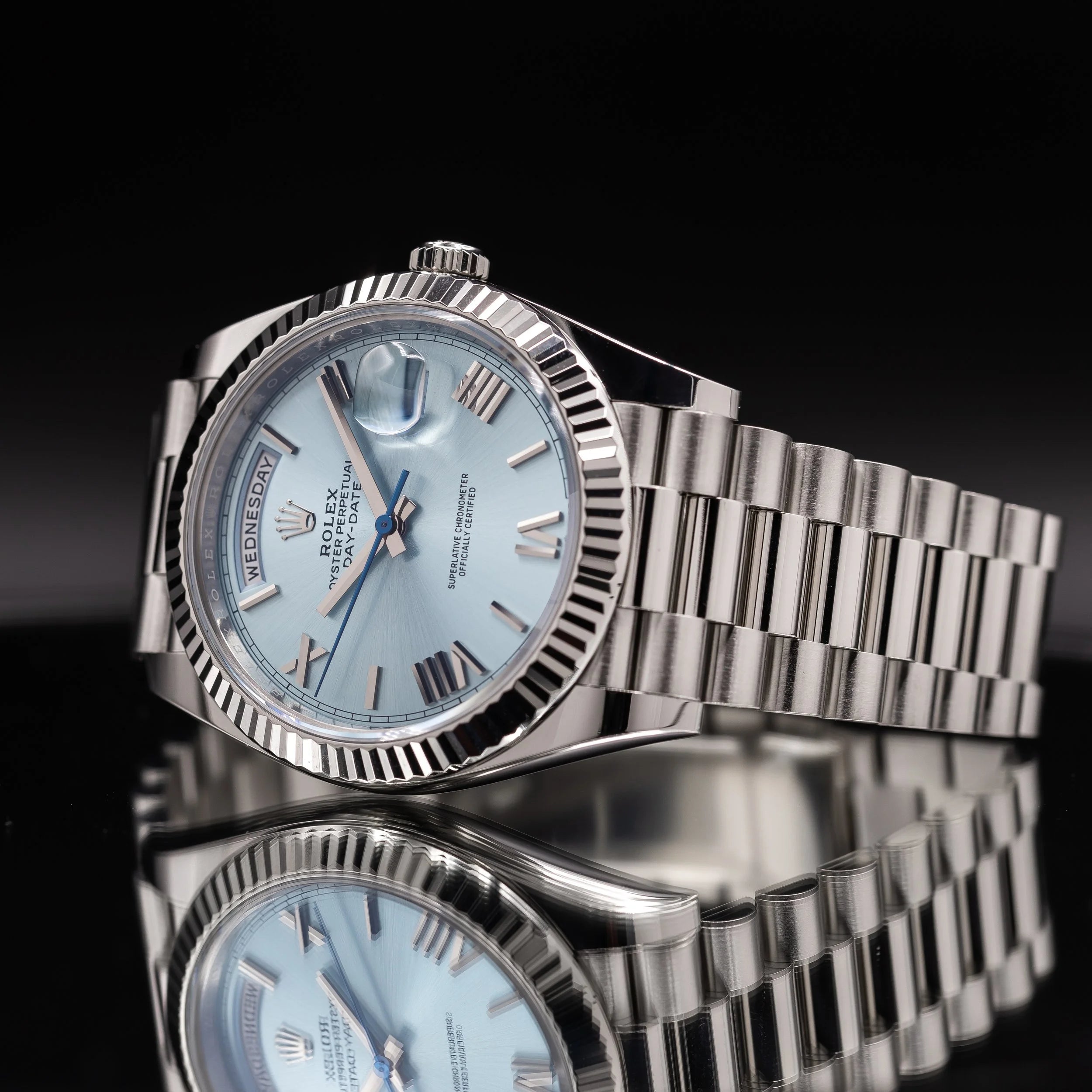 ROLEX Day Date 40 Platinum President Ice Blue Dial 228236 — image 4