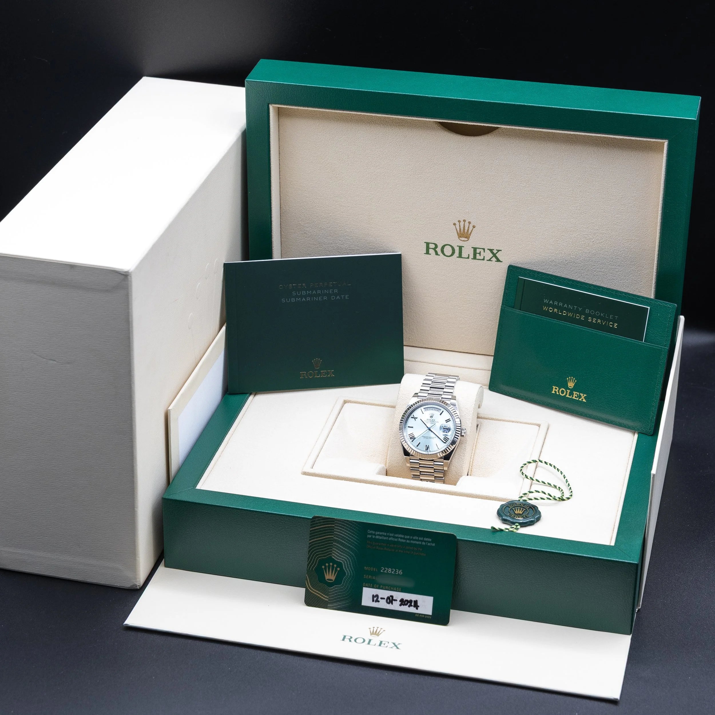 ROLEX Day Date 40 Platinum President Ice Blue Dial 228236 — image 2