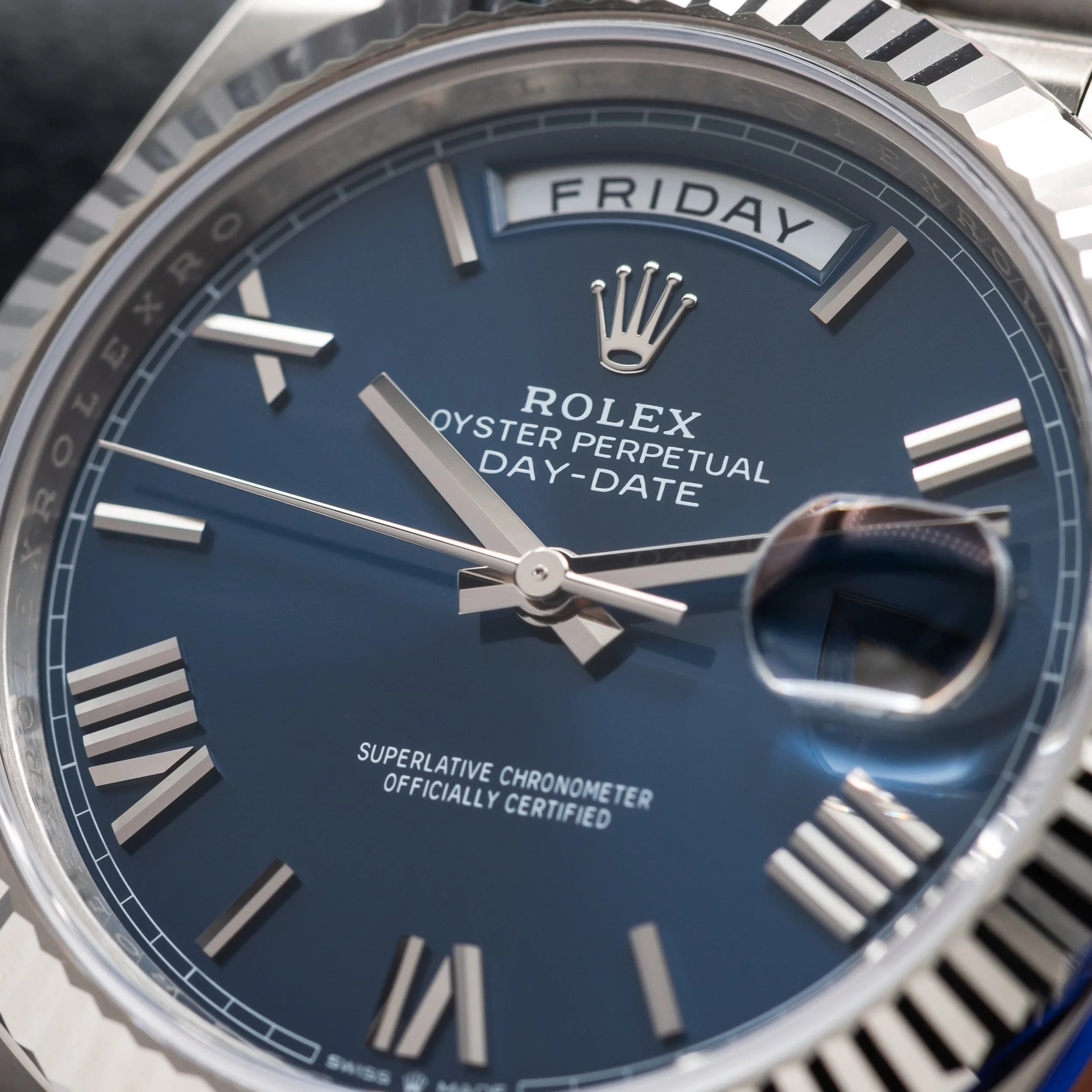ROLEX Day-Date 40 Blue Roman Dial White Gold President 228239 – APRIL 2026 — image 7