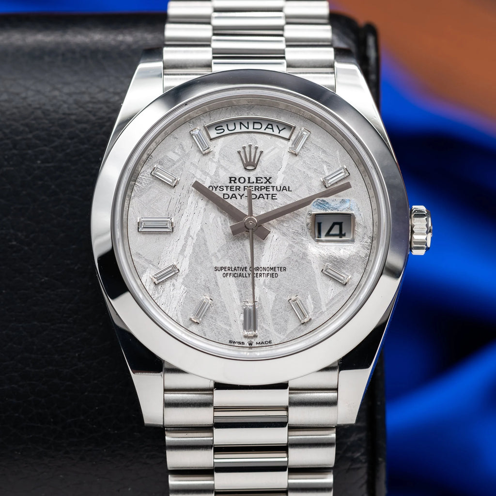 ROLEX Day-Date 40 Platinum President Meteorite Dial 228206 — image 4