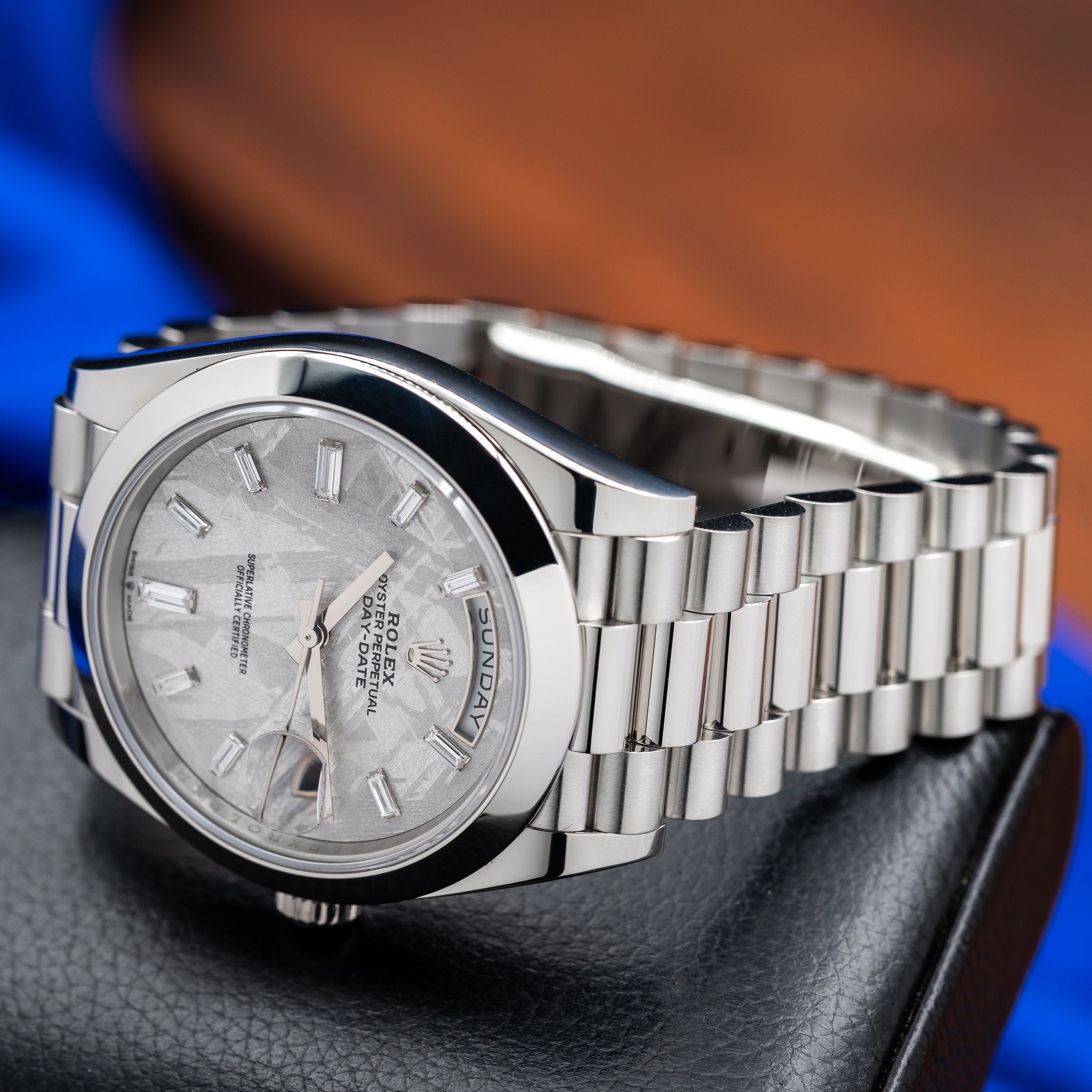 ROLEX Day-Date 40 Platinum President Meteorite Dial 228206 — image 9