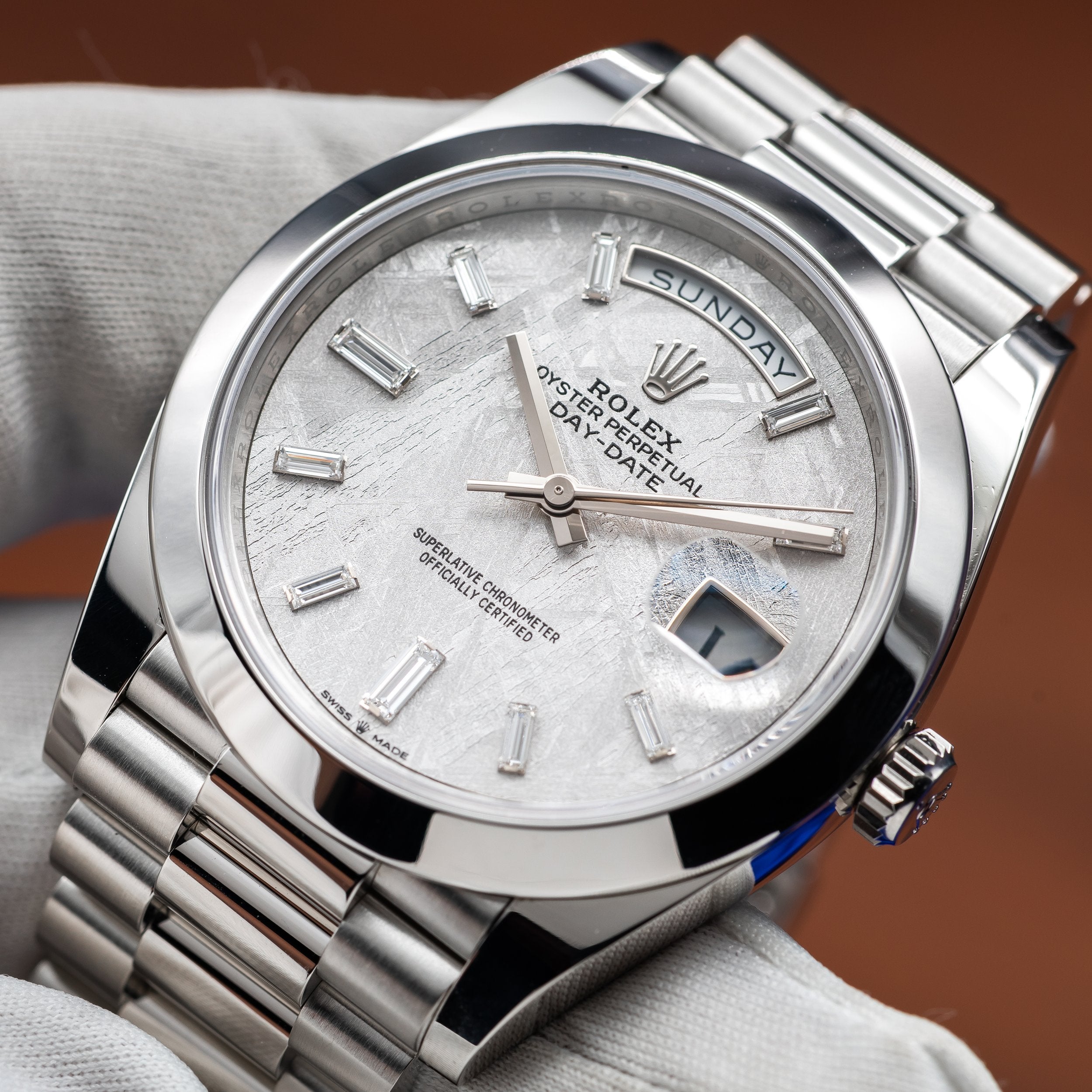 ROLEX Day-Date 40 Platinum President Meteorite Dial 228206 — image 16