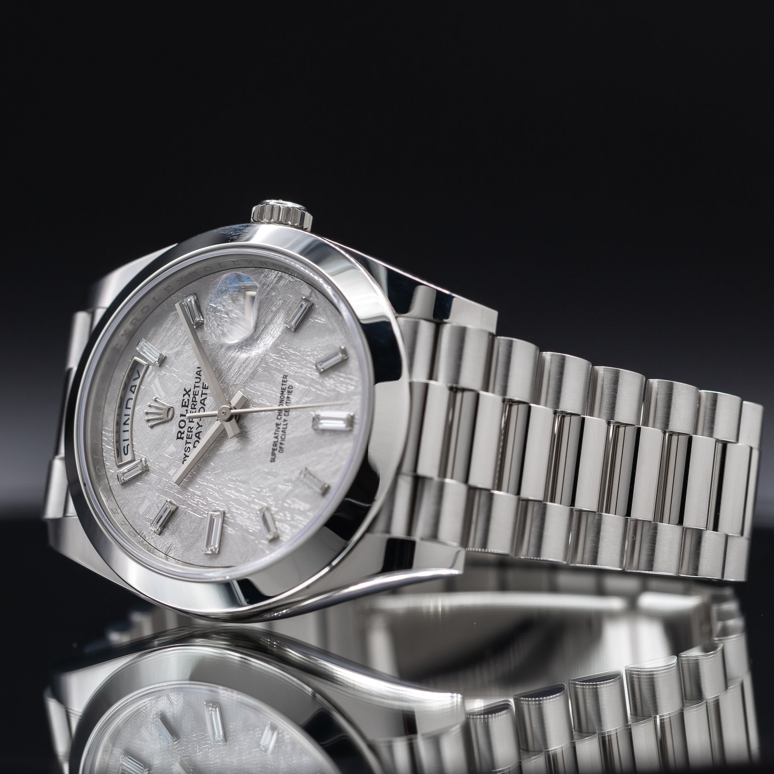 ROLEX Day-Date 40 Platinum President Meteorite Dial 228206 — image 20