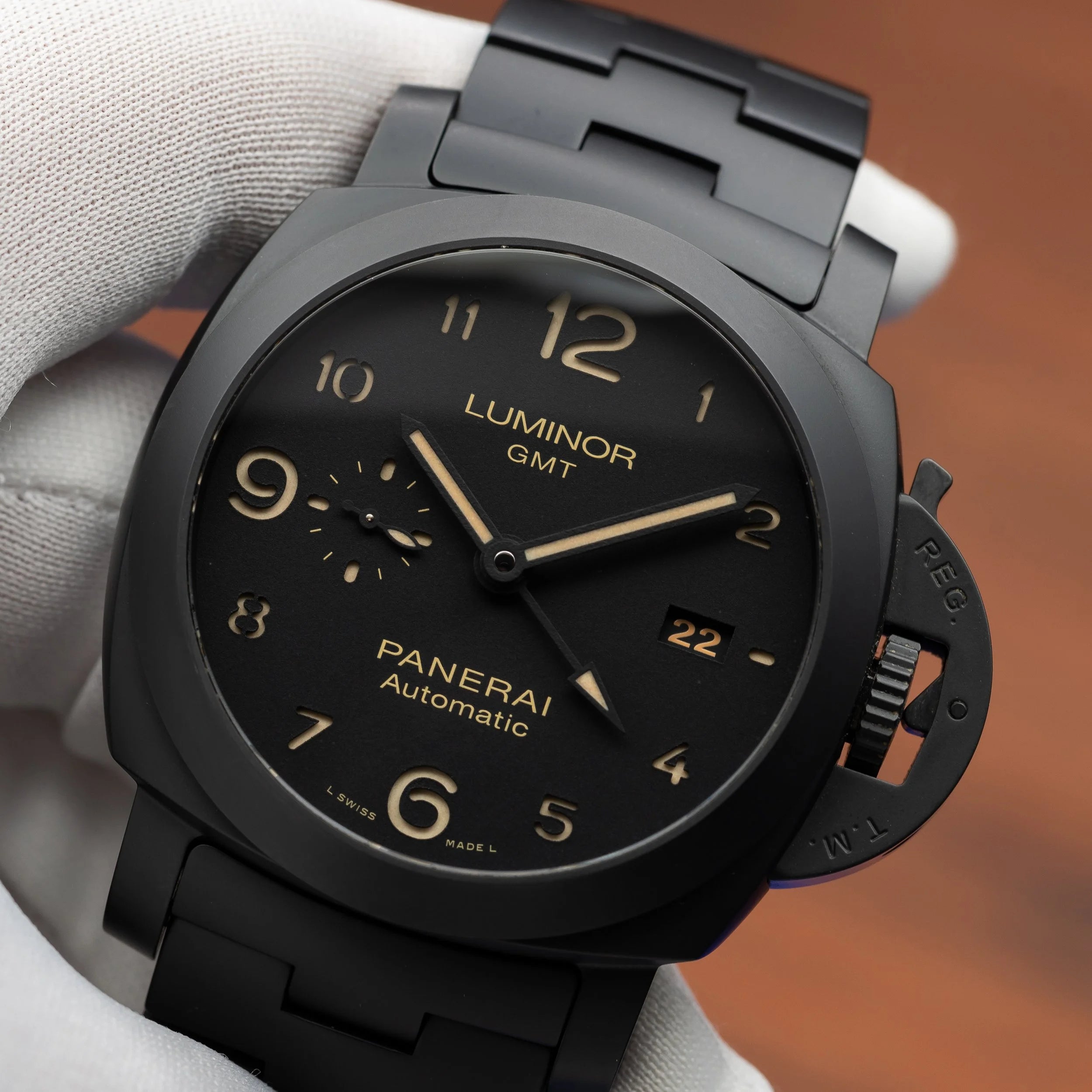 PANERAI Luminor 1950 3 Days GMT Automatic Ceramic Black 44mm PAM01438 PAM 1438 — image 10
