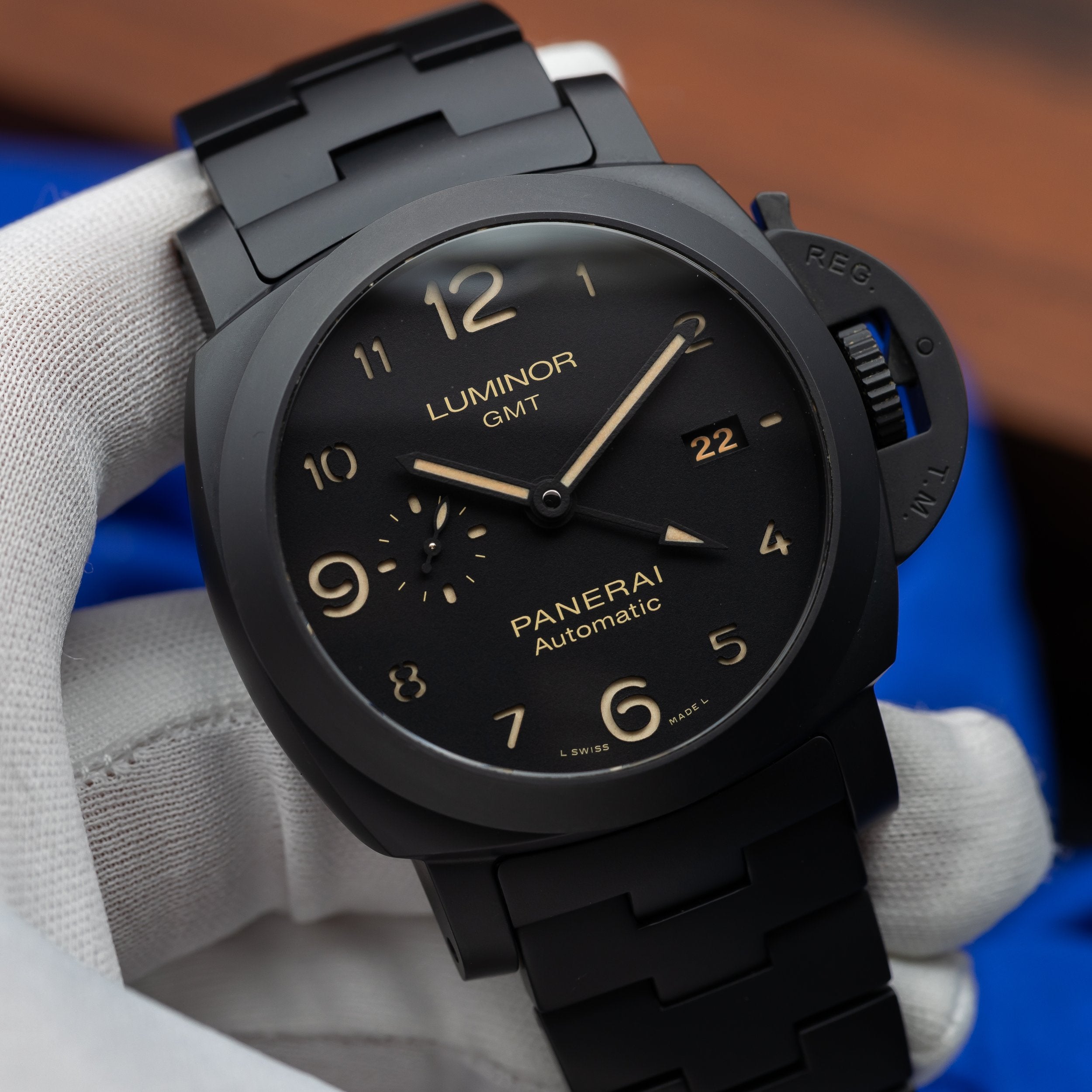 PANERAI Luminor 1950 3 Days GMT Automatic Ceramic Black 44mm PAM01438 PAM 1438 — image 1