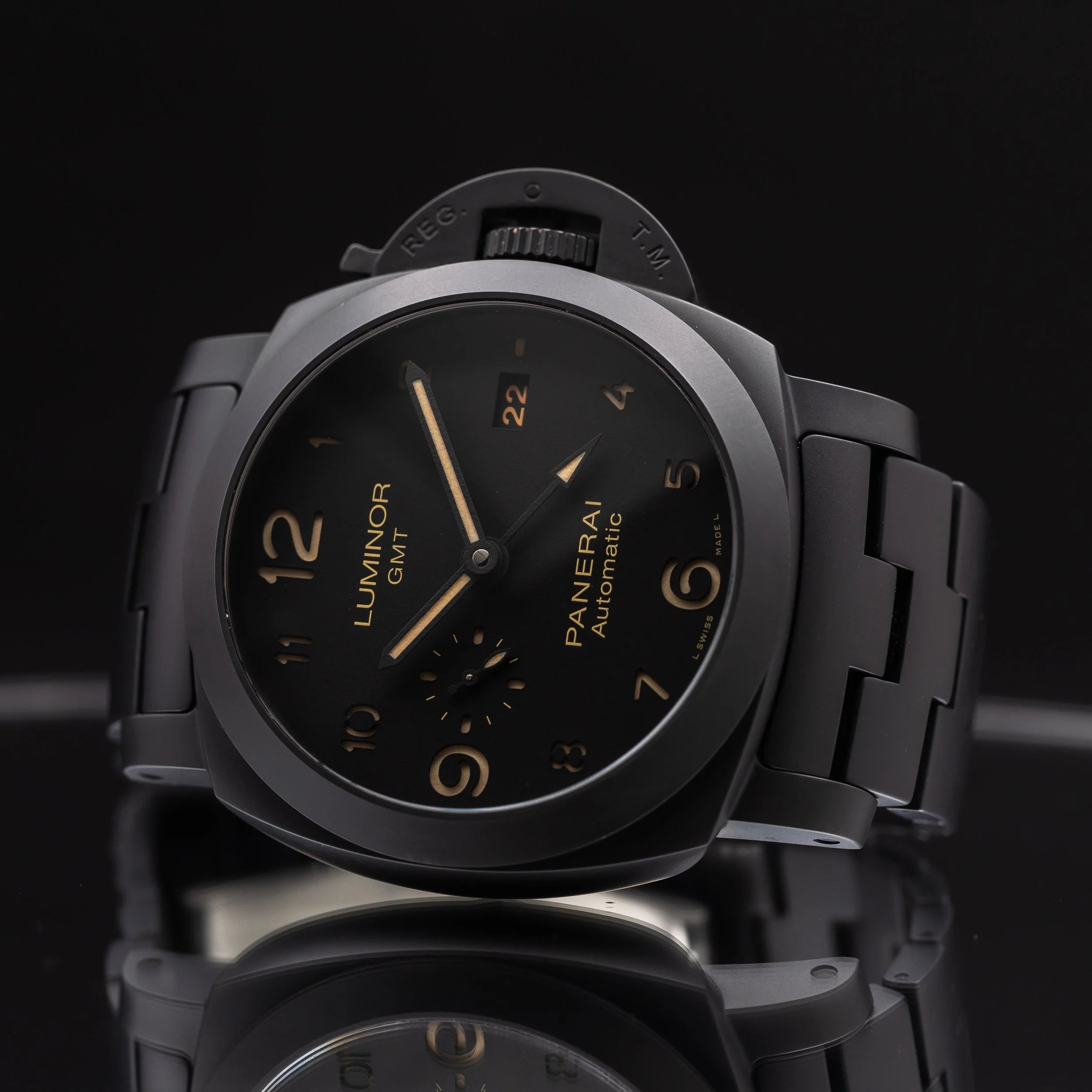 PANERAI Luminor 1950 3 Days GMT Automatic Ceramic Black 44mm PAM01438 PAM 1438 — image 2