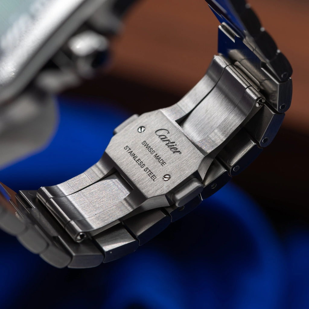 CARTIER Santos Large 40nn Green Dial Bracelet & Green Alligator Strap WSSA0062 — image 17
