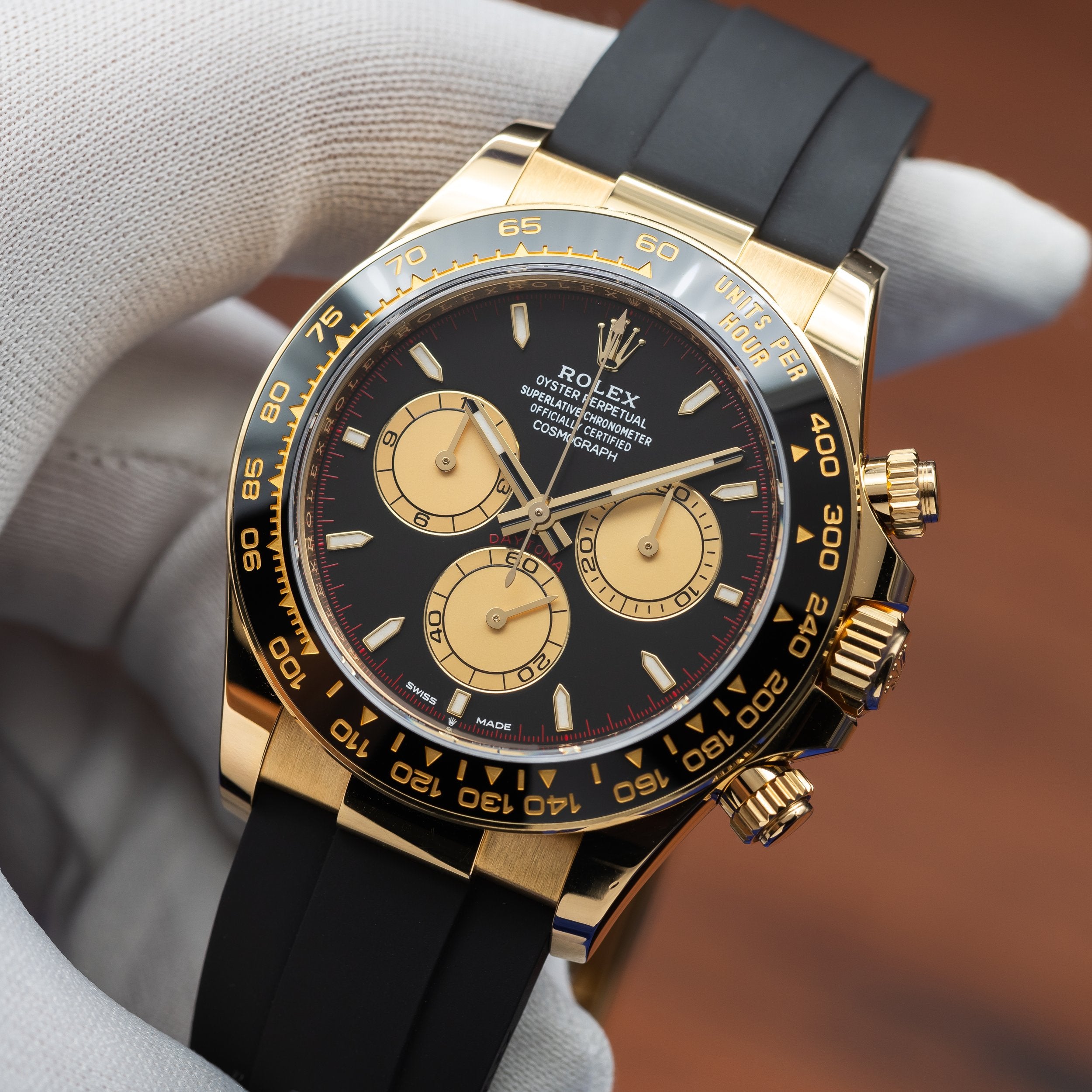 ROLEX Daytona Yellow Gold Oysterflex Black Dial "Paul Newman" 126518LN — image 16