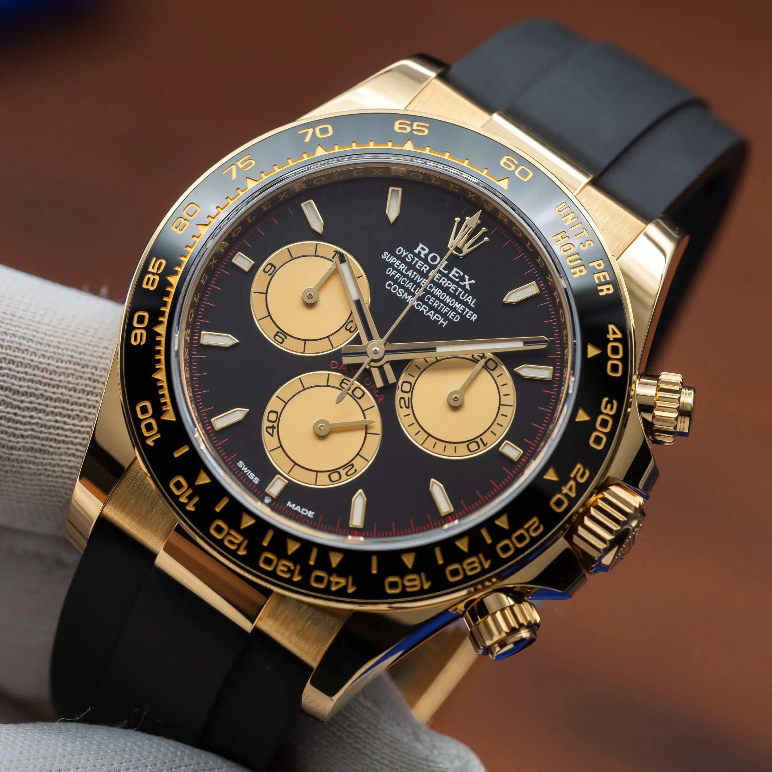 ROLEX Daytona Yellow Gold Oysterflex Black Dial "Paul Newman" 126518LN — image 17