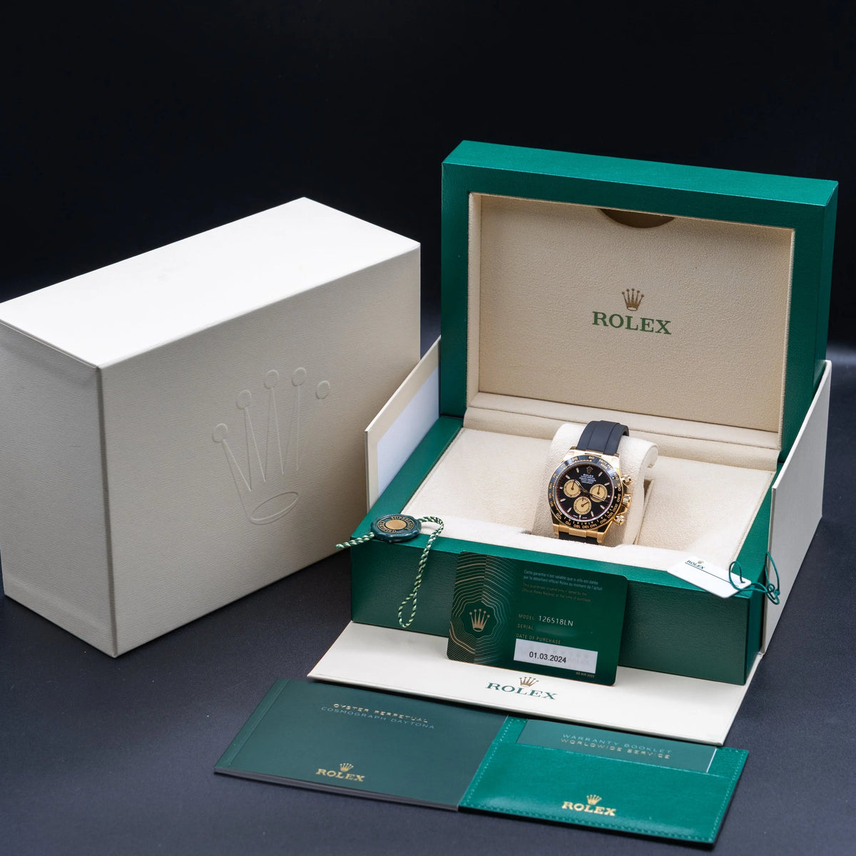 ROLEX Daytona Yellow Gold Oysterflex Black Dial "Paul Newman" 126518LN — image 3