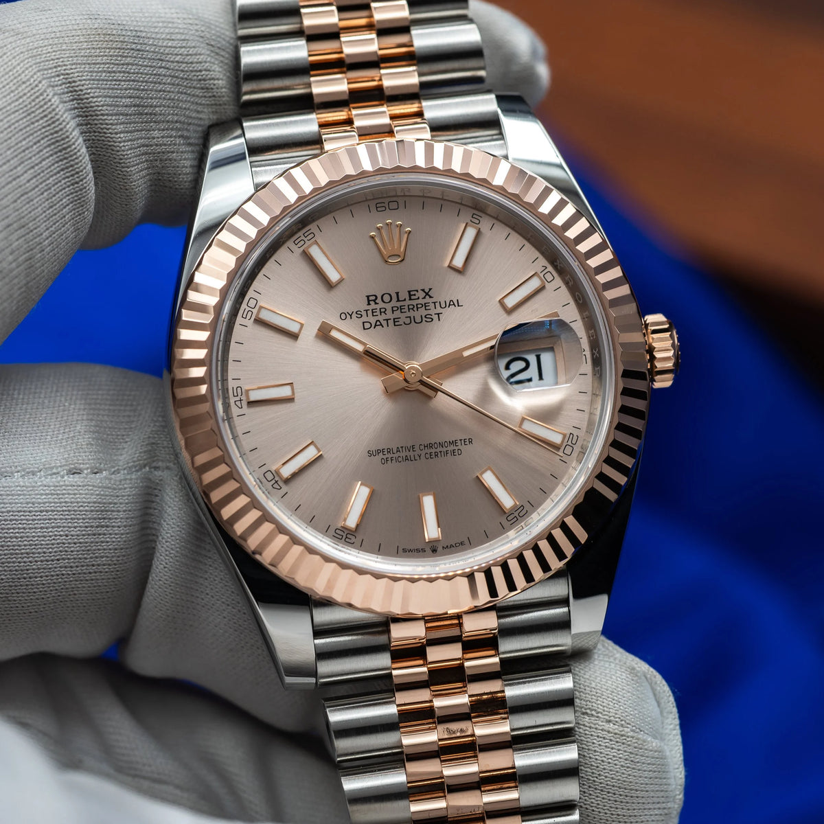 ROLEX Datejust 41mm Sundust Dial 18k Rose Gold Stainless 126331 (2026) — image 1