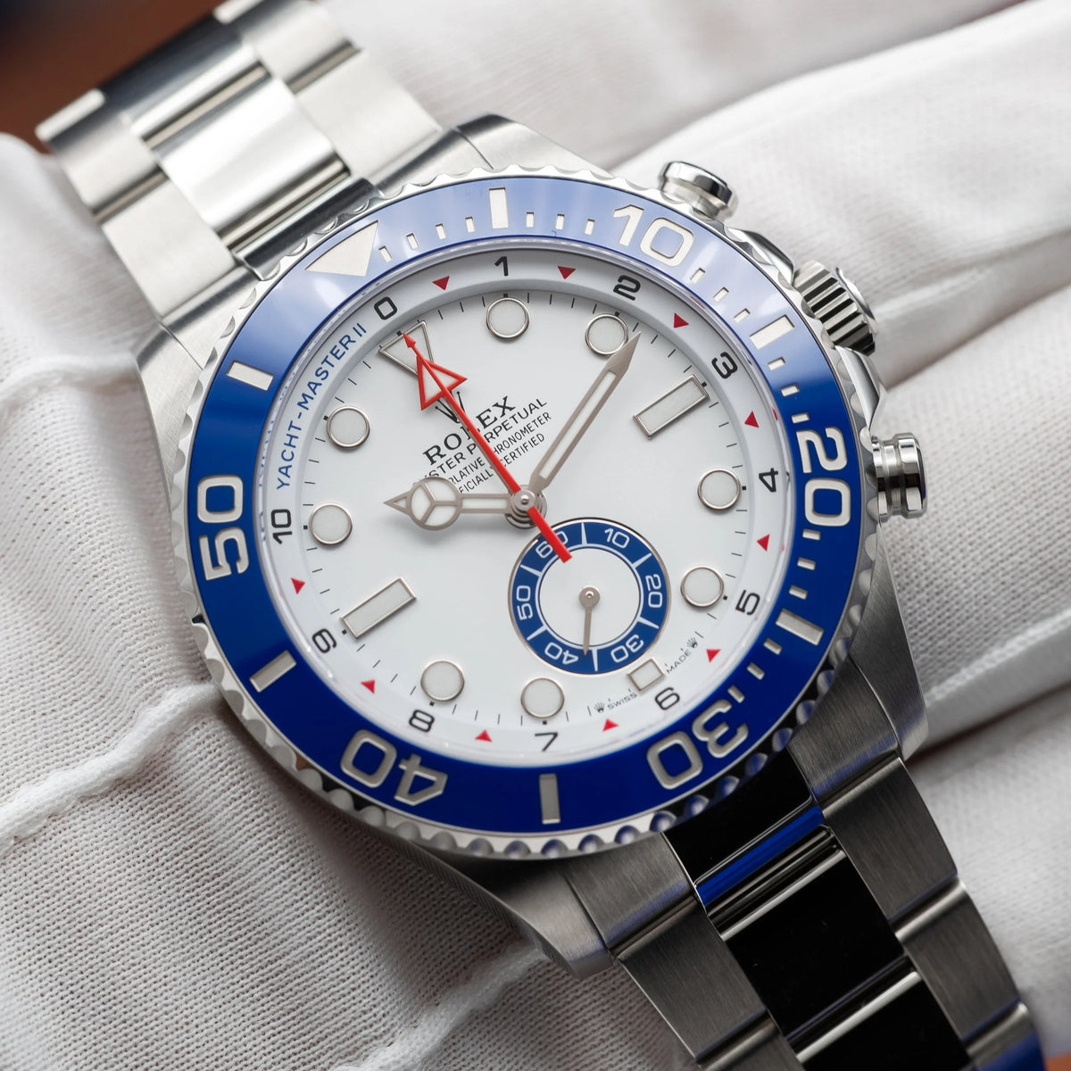 ROLEX Yacht-Master II White Dial Stainless Steel Blue Bezel 126680 - NEW 2026 — image 16