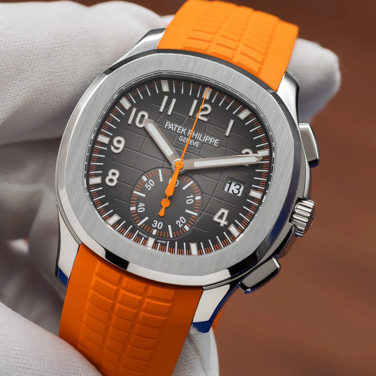PATEK PHILIPPE Aquanaut Chronograph Stainless Steel Orange Accent 5968A-001 — image 18
