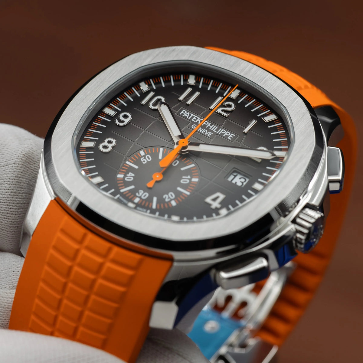 PATEK PHILIPPE Aquanaut Chronograph Stainless Steel Orange Accent 5968A-001 — image 19