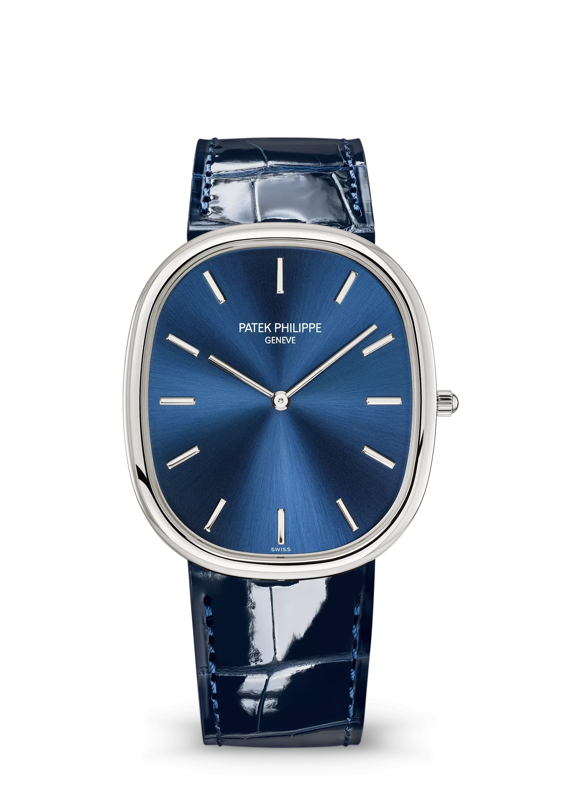 Patek Philippe Golden Ellipse Blue Dial Platinum Watch 5738P-001