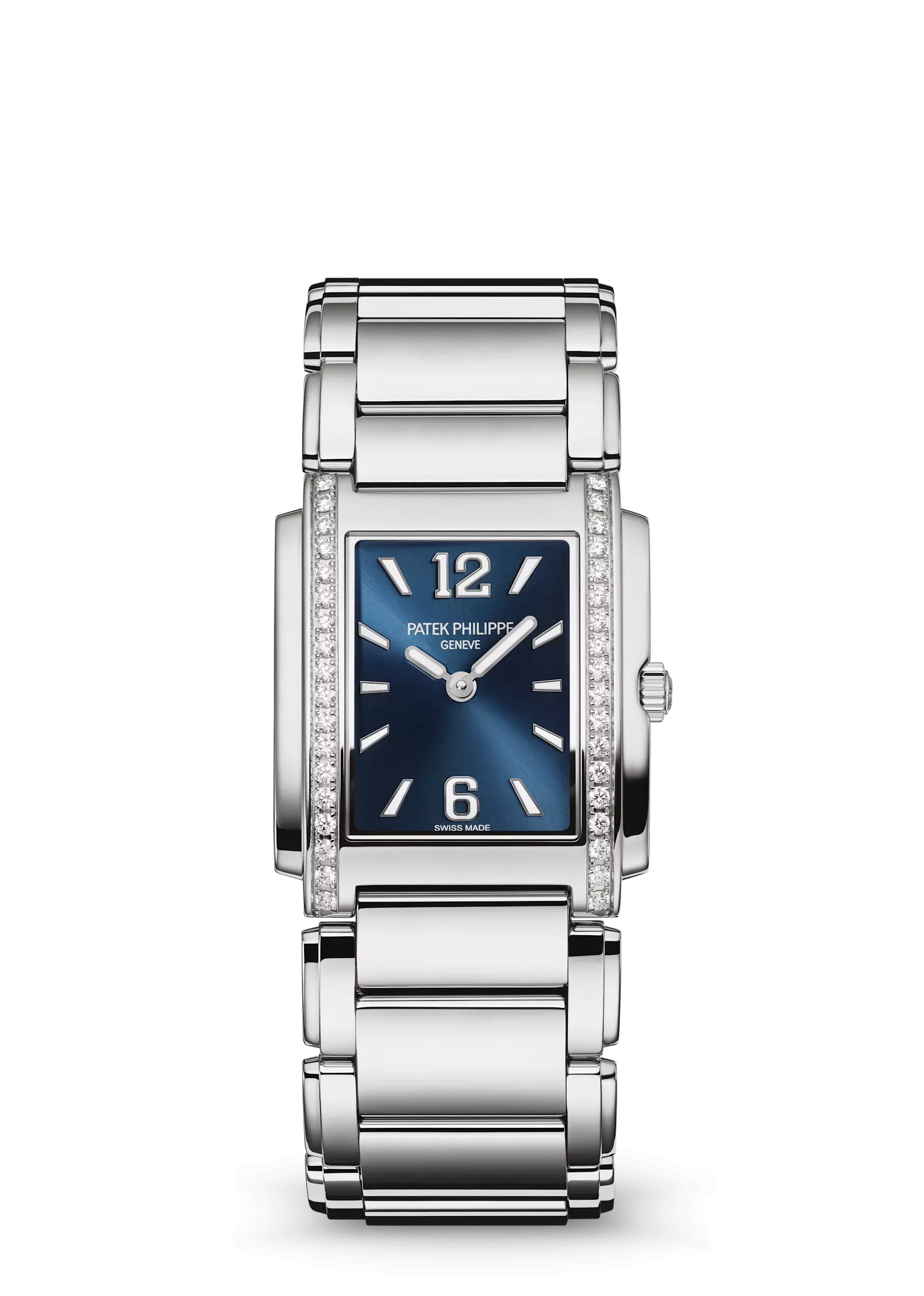 Patek Philippe Twenty~4 Stainless Steel Blue Sunburst Dial Watch 4910/1200A-001