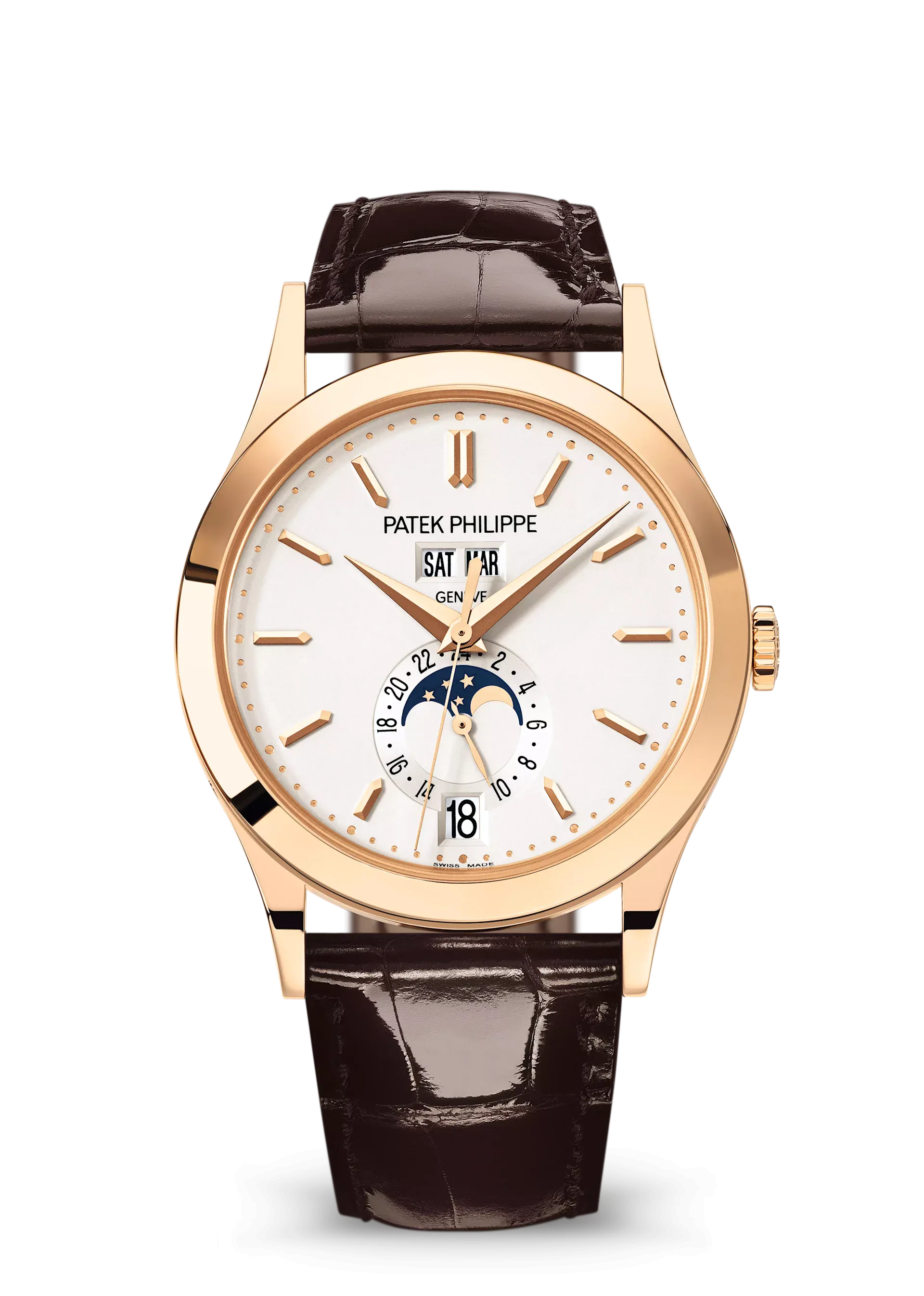 Patek Philippe Complications Rose Gold Silver Dial Watch 38.5mm 5396R-011