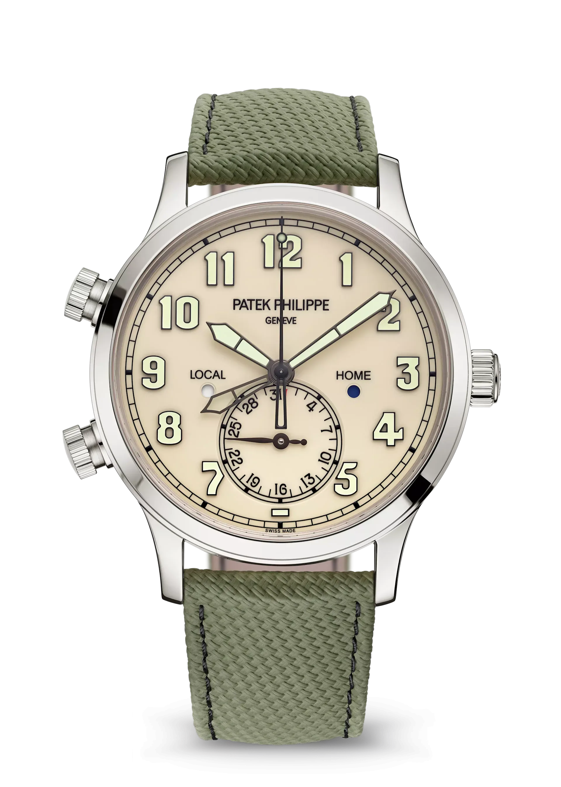 Patek Philippe Complications Calatrava Pilot Travel Time White Gold 42mm 5524G-010
